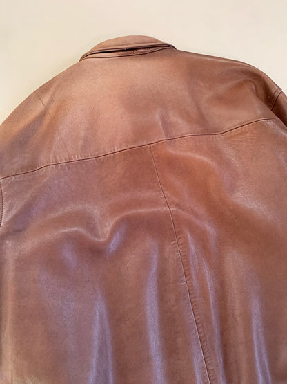 Large Brown Polo Ralph Lauren Leather Jacket
