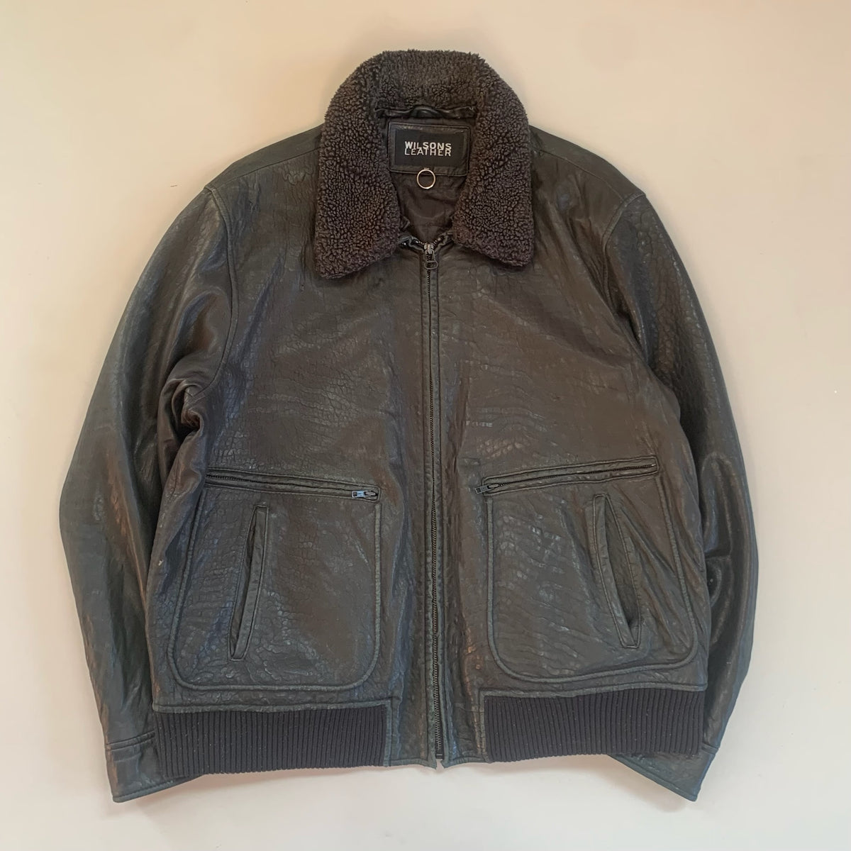 XXL Wilsons Leather Faux Fur Bomber Jacket