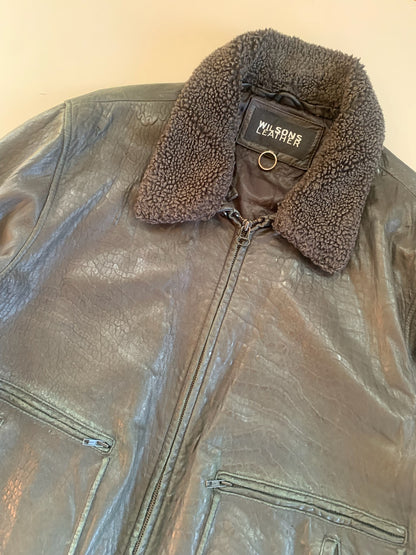 XXL Wilsons Leather Faux Fur Bomber Jacket