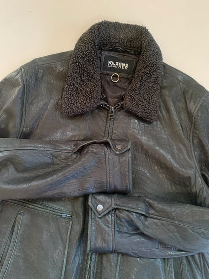 XXL Wilsons Leather Faux Fur Bomber Jacket