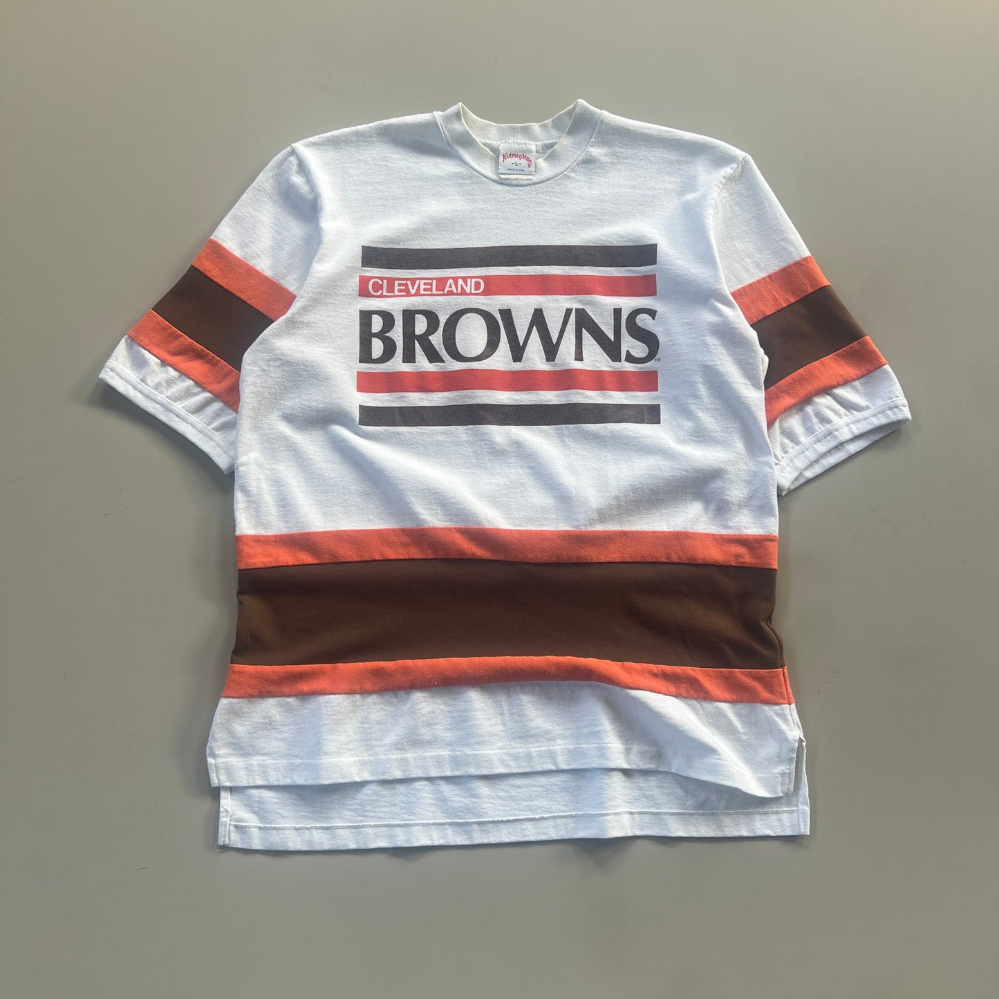 Large 1980s Cleveland Browns Nutmeg Shirt