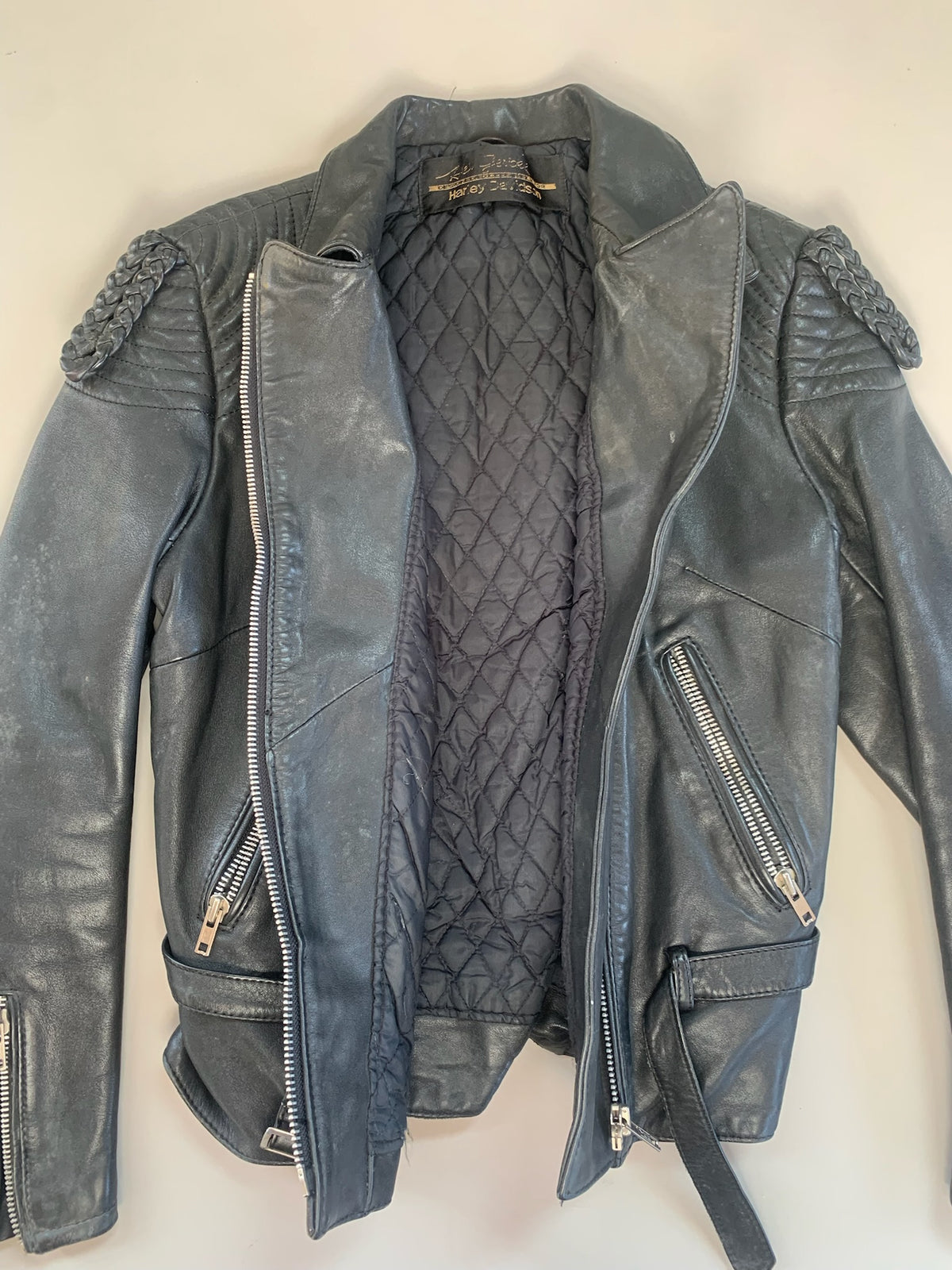 Medium 1980s Harley Davidson Leather Motorcycle Jacket