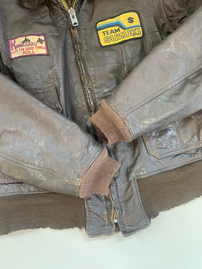 Large 1960s USN G-1 Leather Aviation Jacket