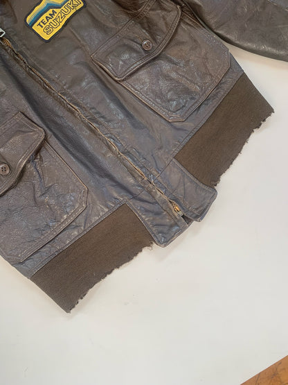 Large 1960s USN G-1 Leather Aviation Jacket