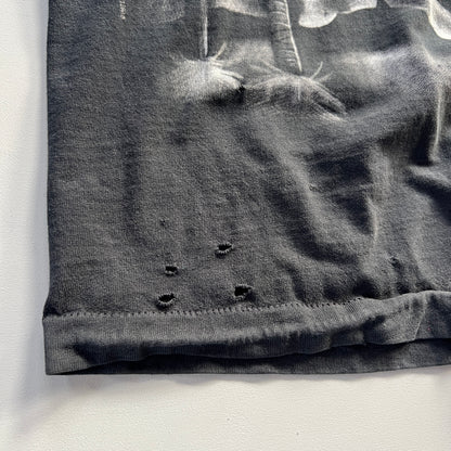XL 1997 Distressed Tribal Skull Liquid Blue T-shirt