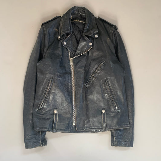 XL 1970s Harley Davidson Leather Biker Jacket