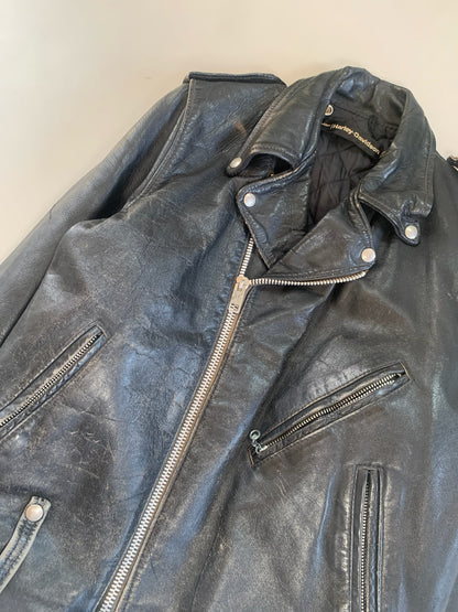 XL 1970s Harley Davidson Leather Biker Jacket