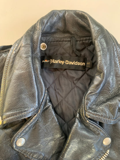 XL 1970s Harley Davidson Leather Biker Jacket