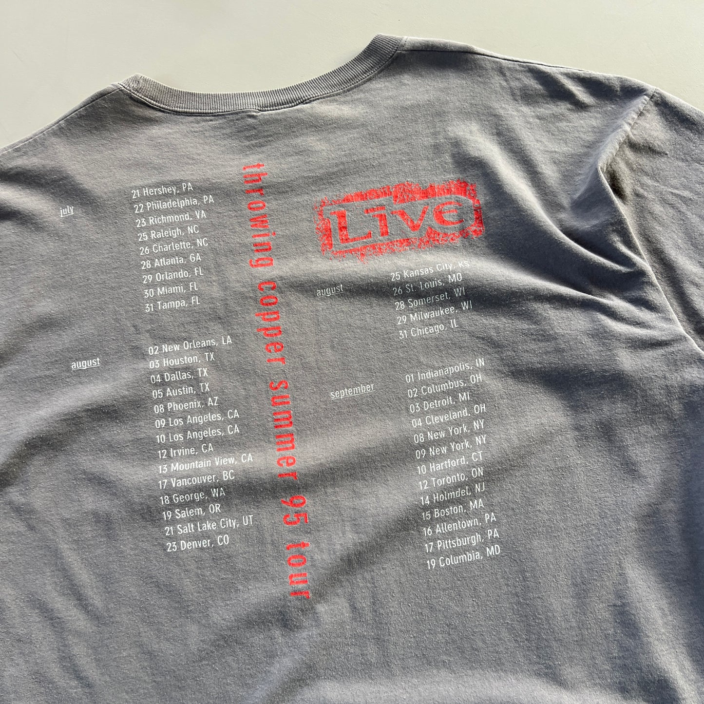 XXL 1994 Live Throwing Copper Tour T-shirt