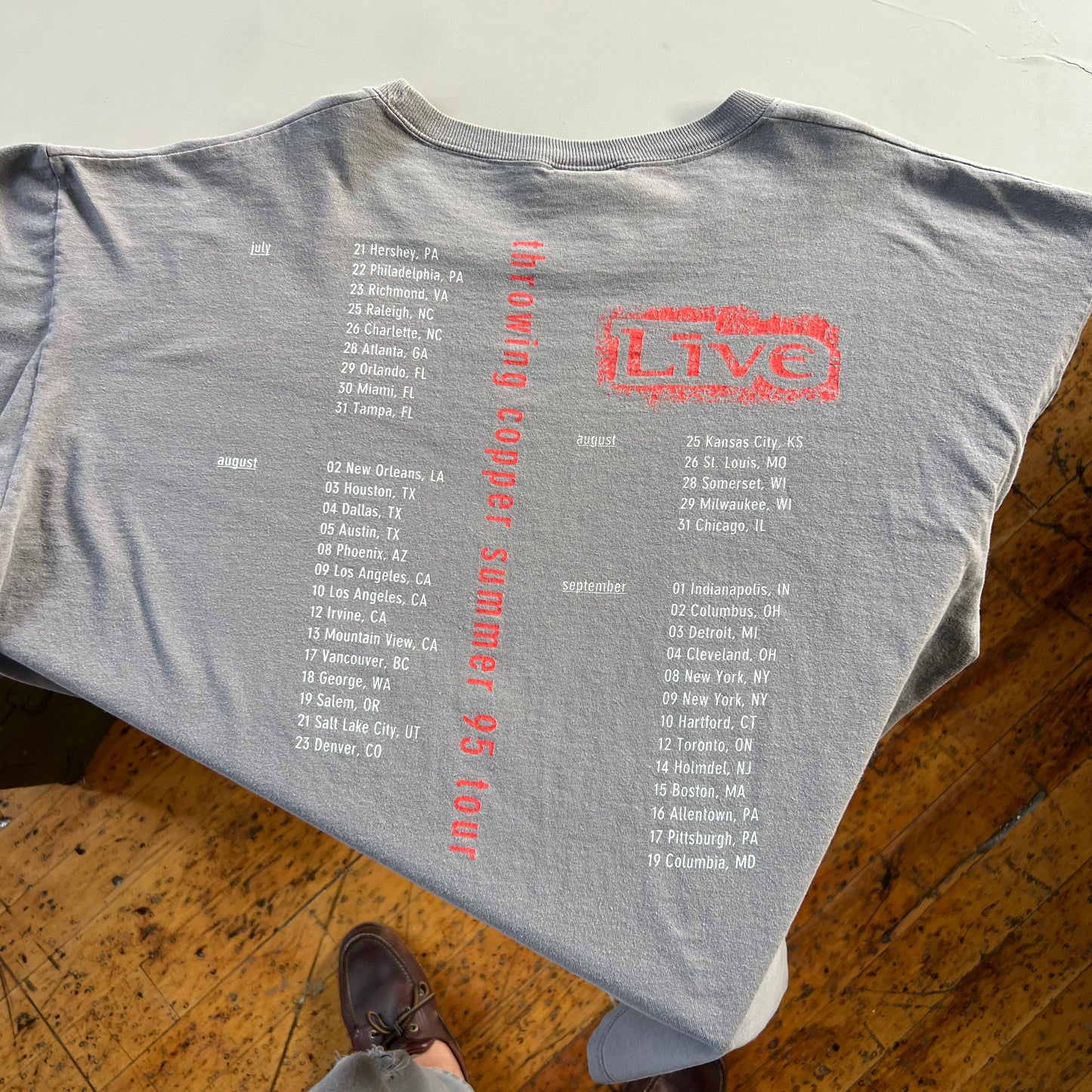 XXL 1994 Live Throwing Copper Tour T-shirt