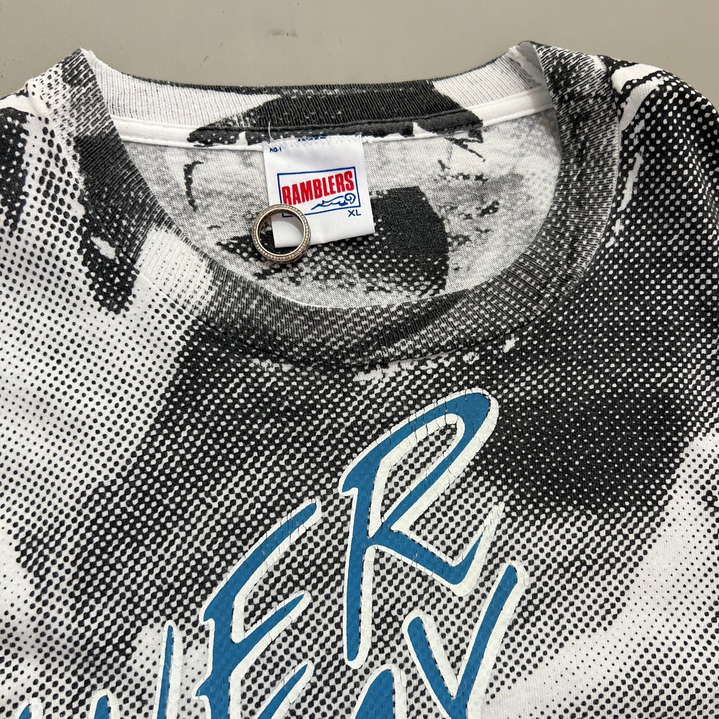 XL 90s UNC Tar Heels Basketball AOP T-shirt