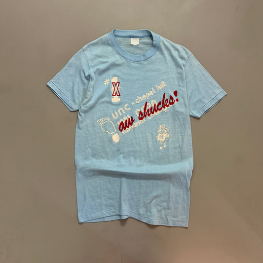 Large 1981 North Carolina Tar Heels BootLeg Aw Shucks T-shirt