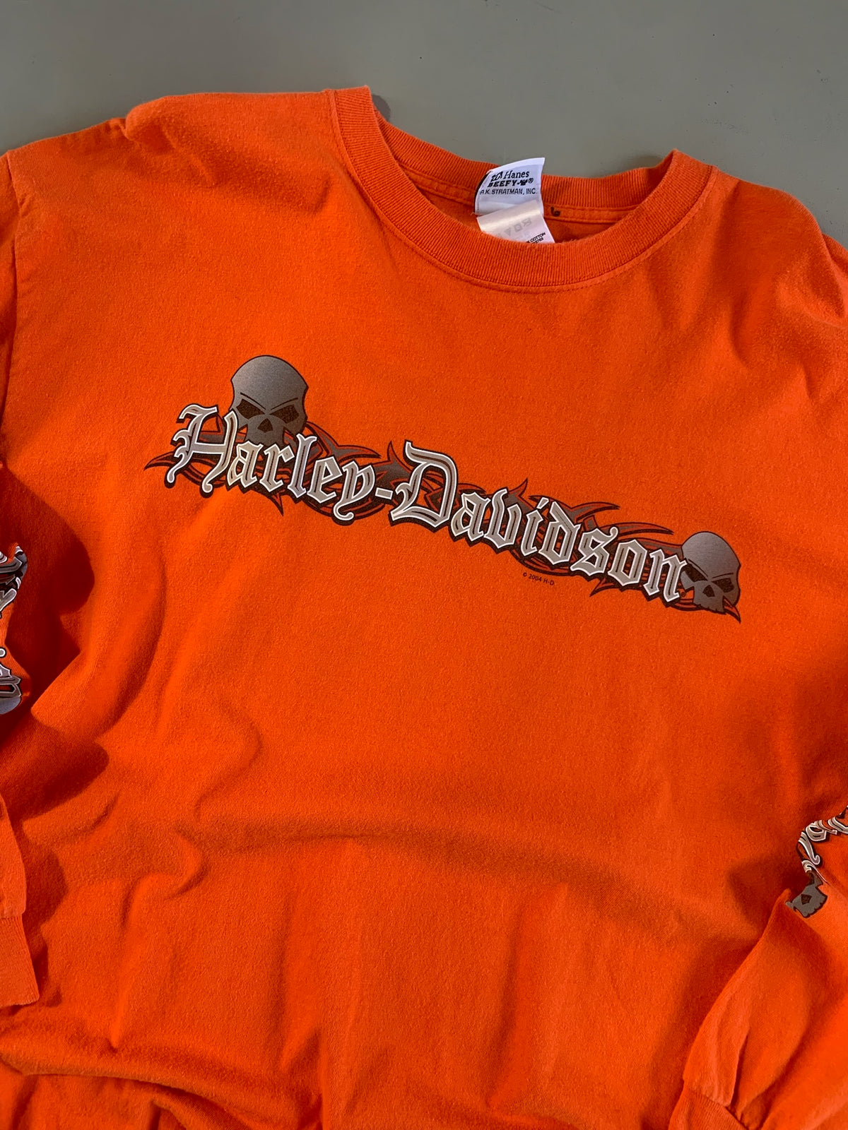 XL 2004 Harley Davidson Skull Long Sleeve T-shirt