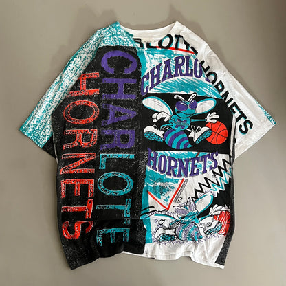 XL 90s Charlotte Hornets AOP T-shirt