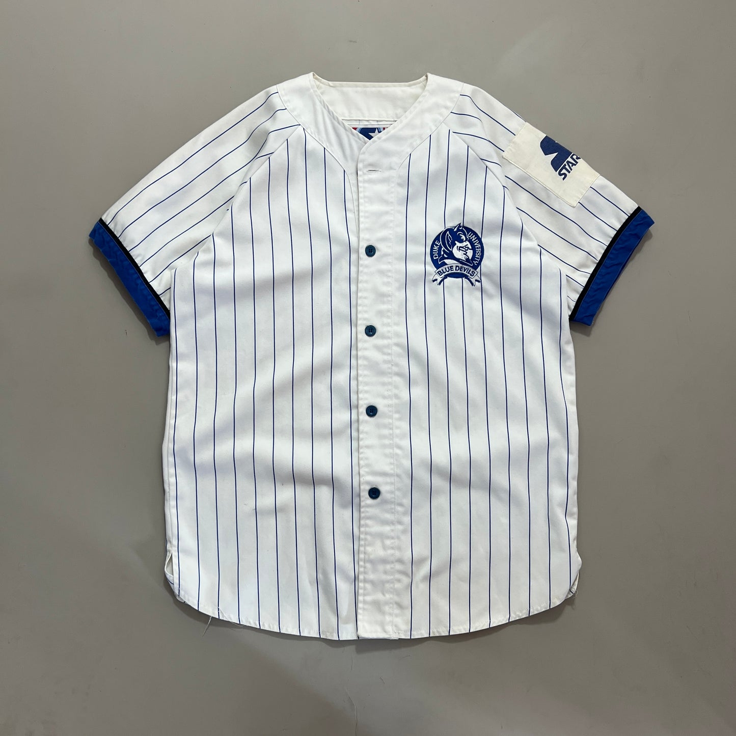 Medium 1990s Duke University Pinstripe Starter Baseball Jersey