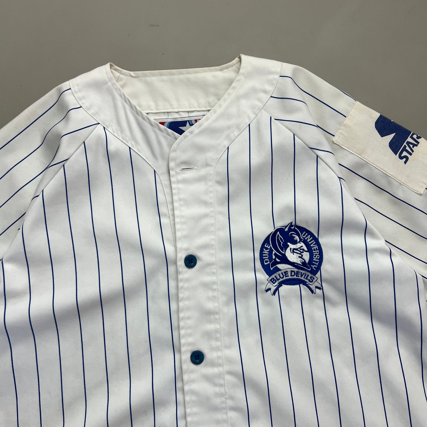 Medium 1990s Duke University Pinstripe Starter Baseball Jersey