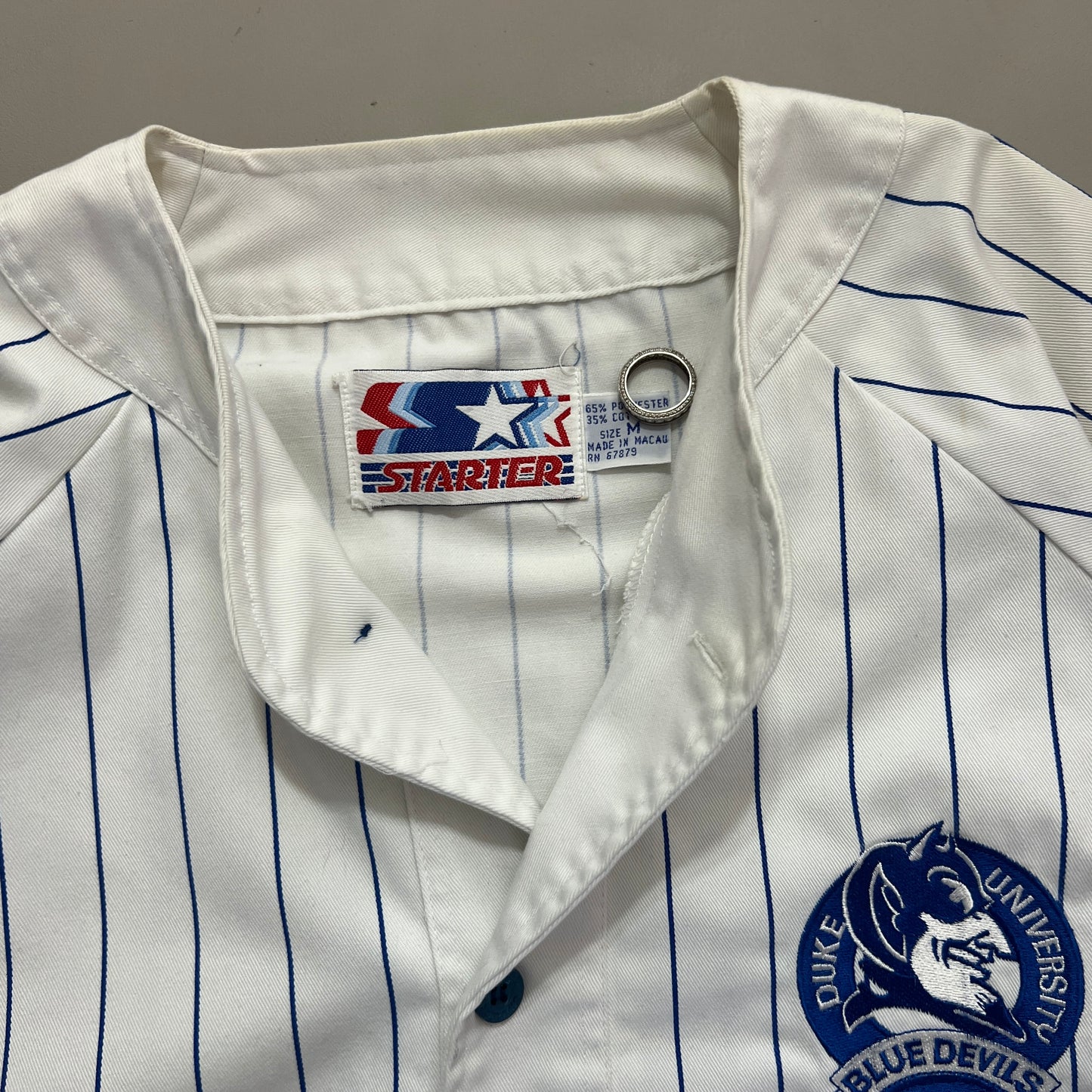 Medium 1990s Duke University Pinstripe Starter Baseball Jersey