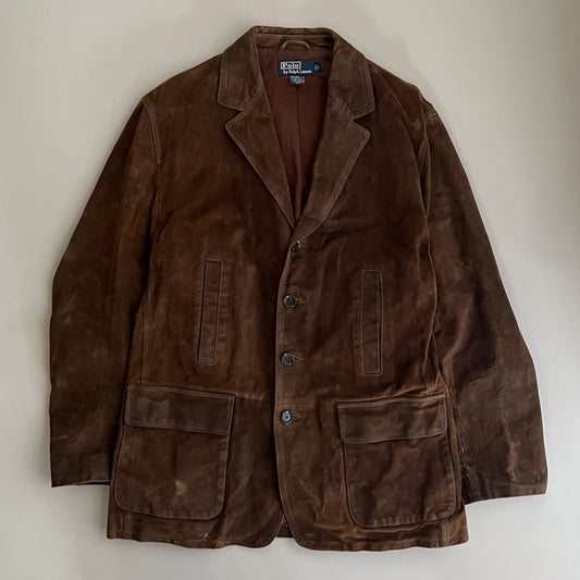 Large 90s Polo Ralph Lauren Oiled Leather Jacket