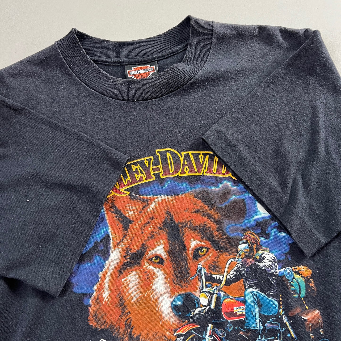Large 1989 Harley Davidson Lone Wolf T-shirt