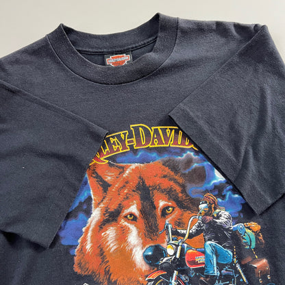 Large 1989 Harley Davidson Lone Wolf T-shirt