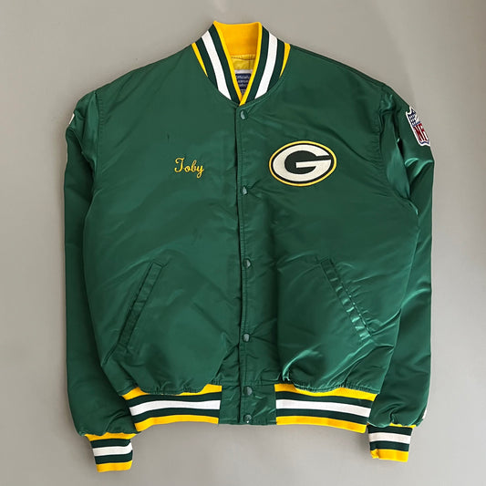Large 80's Green Bay Packers Starter Satin Jacket