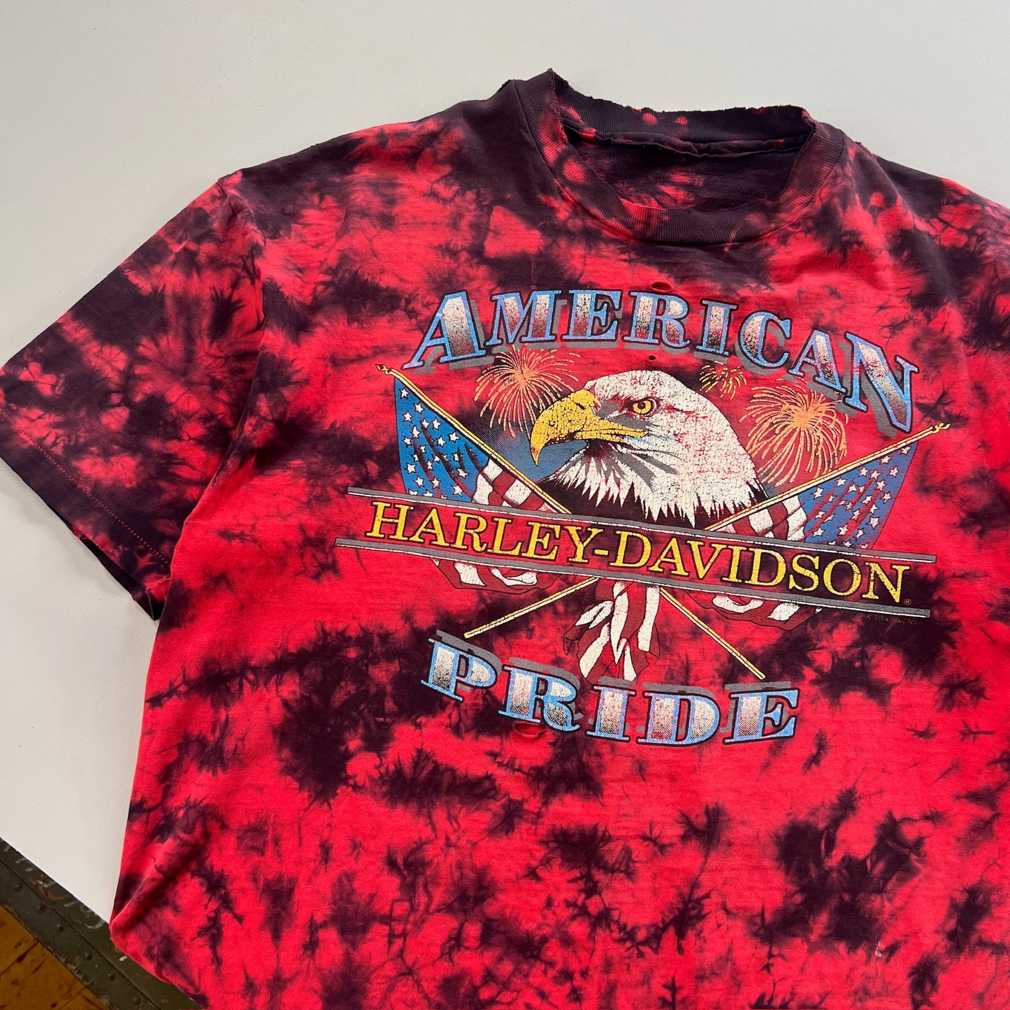 XL 1990s Distressed Harley Davidson Pride Wyoming T-shirt