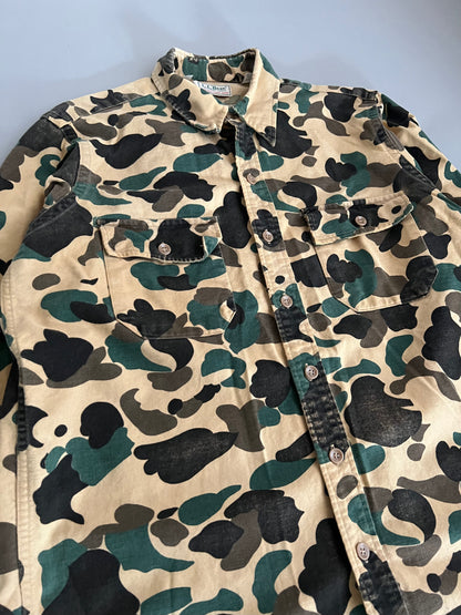 XL 1980s L.L. Bean Camo Chamois Button Shirt