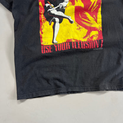 Large 1991 Guns N Roses Use Your Illusion Tour T-shirt