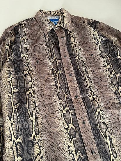 Medium 90s Wrangler Western Wear Snake Print Button Shirt