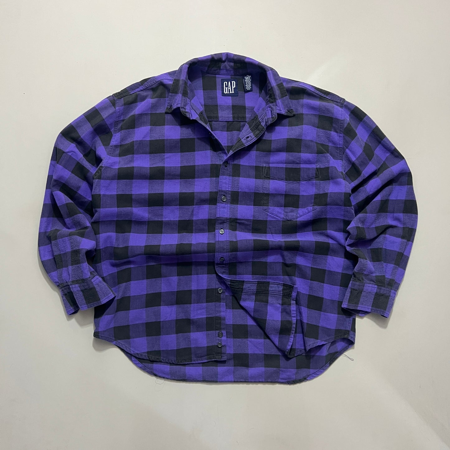 XL 90s Purple GAP Plaid Button Shirt