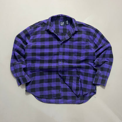 XL 90s Purple GAP Plaid Button Shirt