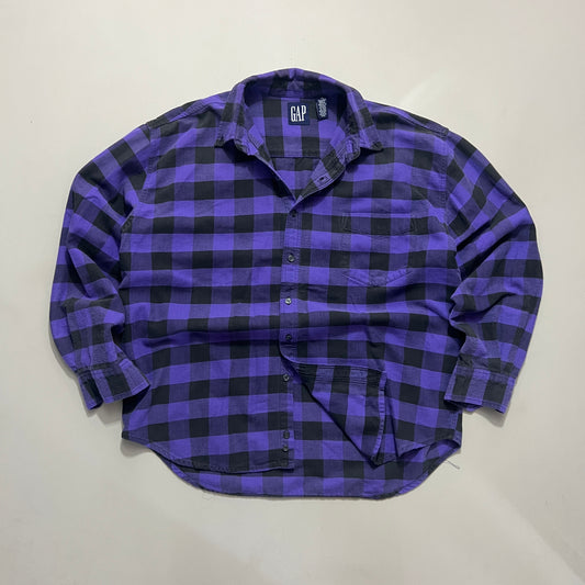 XL 90s Purple GAP Plaid Button Shirt