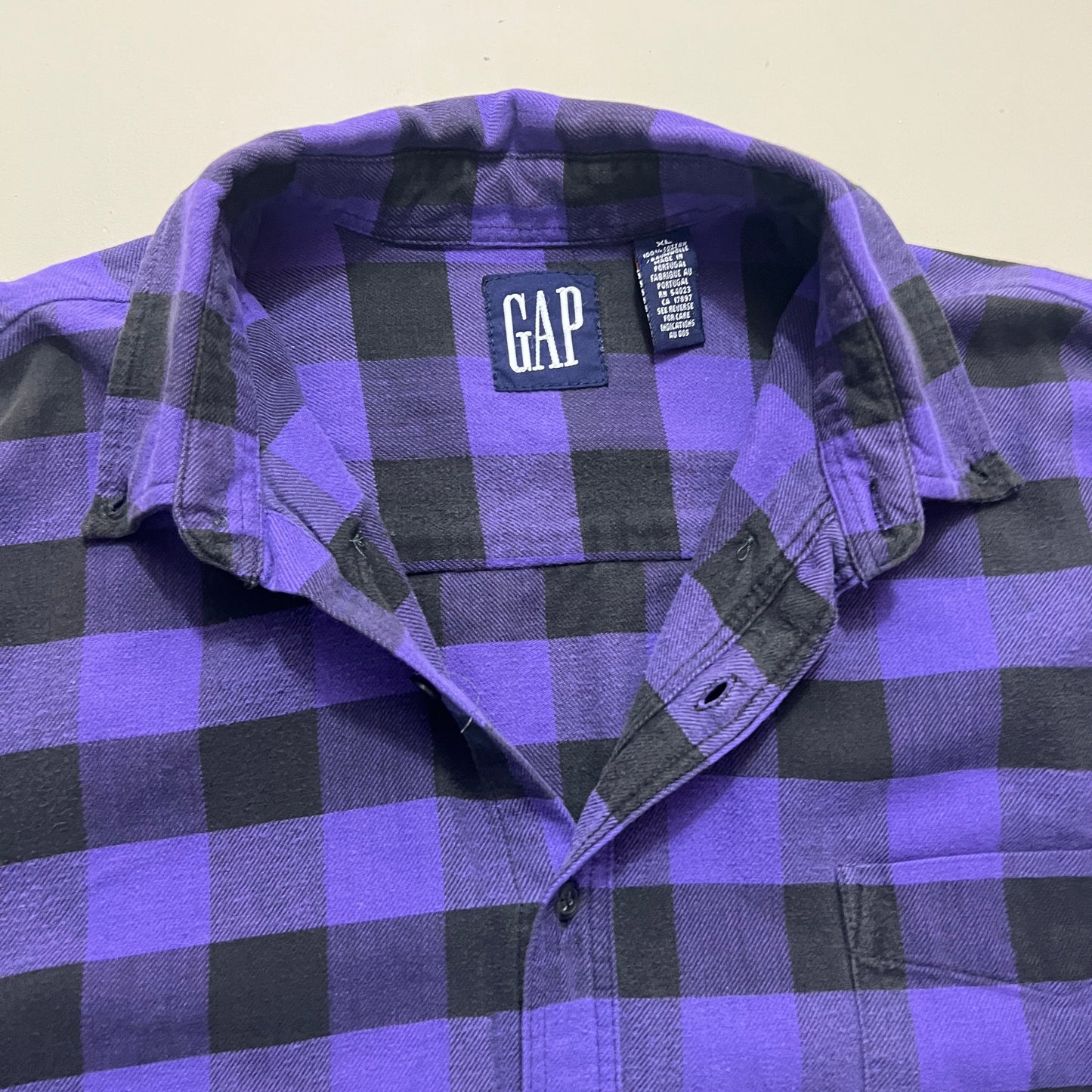 XL 90s Purple GAP Plaid Button Shirt