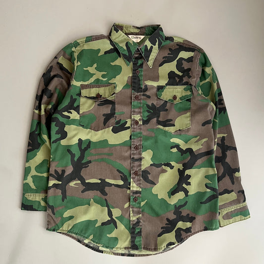 Large 90s Stling Camo Button Shirt