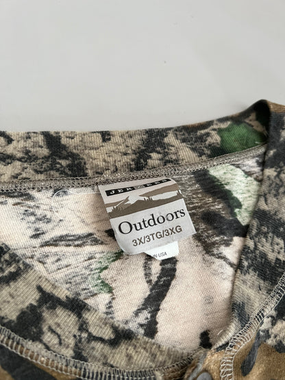3XL 90s Jerzees Camo Henley