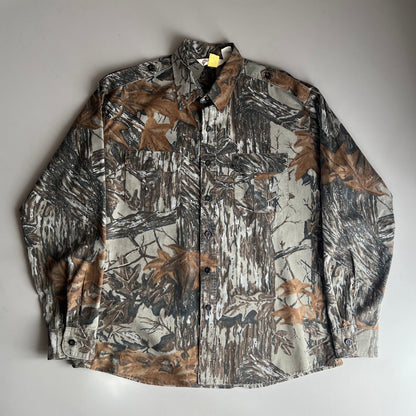 XL 90s Cotton Real Tree Camo Button Shirt