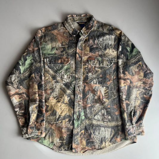 Large 90s Woolrich Camo Button Shirt