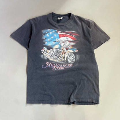 Large 1990s Milwaukee Steel Biker T-shirt