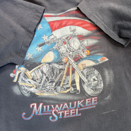 Large 1990s Milwaukee Steel Biker T-shirt