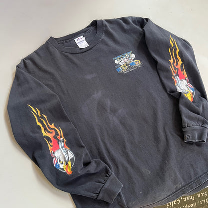 Medium 2007 Biker Rally Flame Sleeve T-shirt