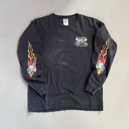 Medium 2007 Biker Rally Flame Sleeve T-shirt