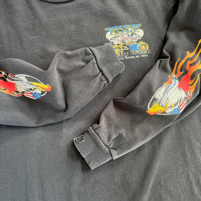 Medium 2007 Biker Rally Flame Sleeve T-shirt